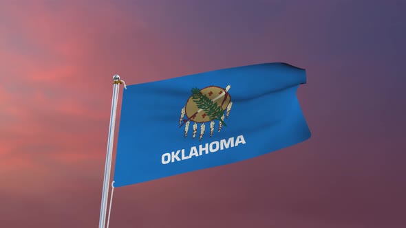 Flag Of Oklahoma Waving 4k