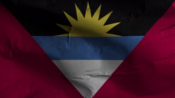 Antigua And Barbuda Flag Textured Waving Background 4K