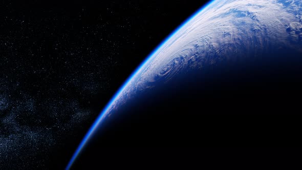 Planet Earth with large hurricane alt