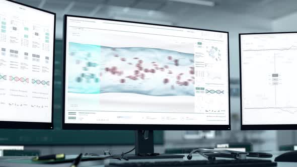 Medical scan software analyzing the cells for the scientific blood type research alt
