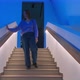 A Young Woman Walks Down the Stairs - VideoHive Item for Sale
