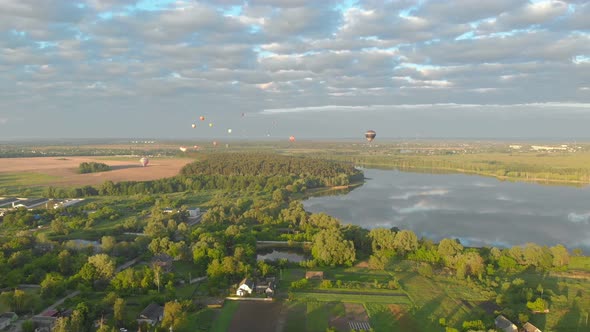 Hot Air Balloons Flying