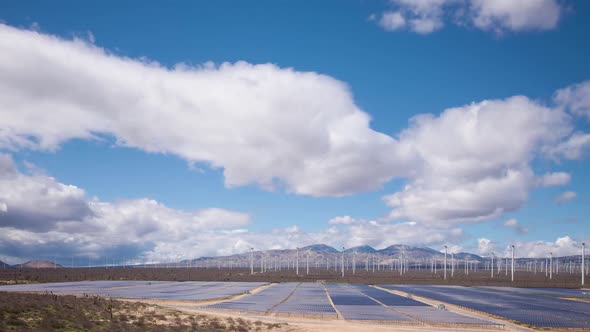 Solar And Wind Power Station In The Desert