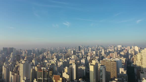 Cityscape of Sao Paulo Brazil. Stunning landscape of downtown district city.