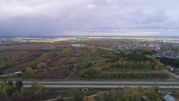 Cars going on highway road 02