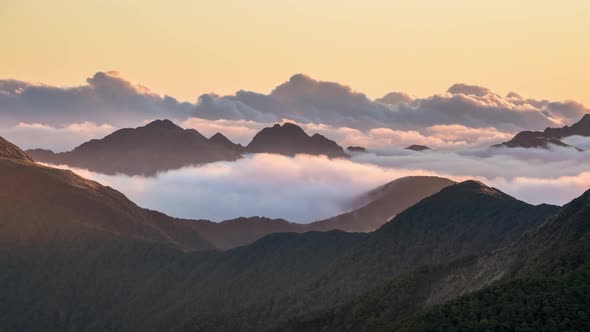 Foggy Mountains Nature in New Zealand Wild Landscape