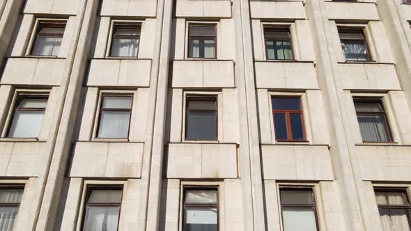 Many Windows of a Building Built in the Style of the Former USSR