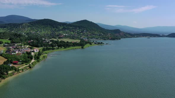 Aerial view of Zemplinska Sirava reservoir in Slovakia