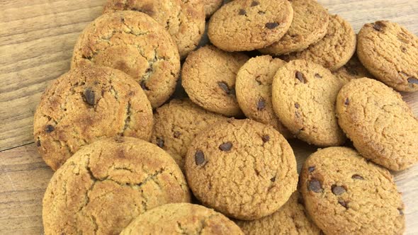 Tasty Chip Cake Cookies with Chocolate Pieces Shallow