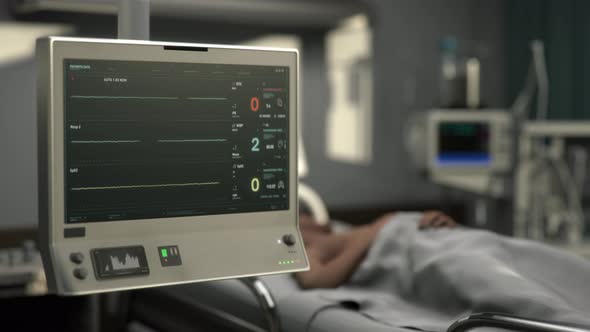 Modern hospital Equipment Warns Patient Dying From Progressing Heart Disease alt