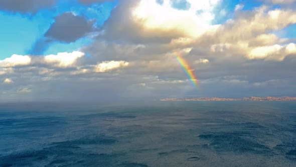 Rainbow Above the Rona Island in Scotland