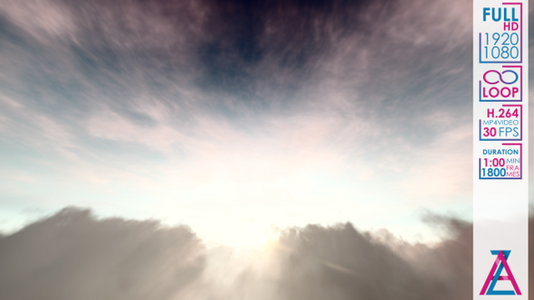 Flying Through Brown Pink Clouds In The Bright Blue Sky alt