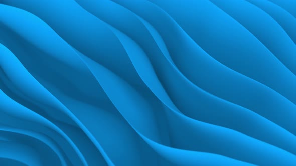 Wavy Curly Abstract Blue Background