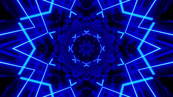 Vj Loop Blue Neon kaleidoscope 005