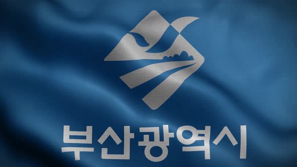 Busan South Korea Flag Loop Background 4K