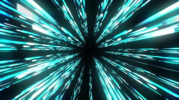 Endless Fast Space Background Animation Abstract Light Speed Travel in Space