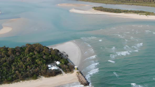 Noosa Heads popular scenic headland, Queensland in Australia. Aerial view