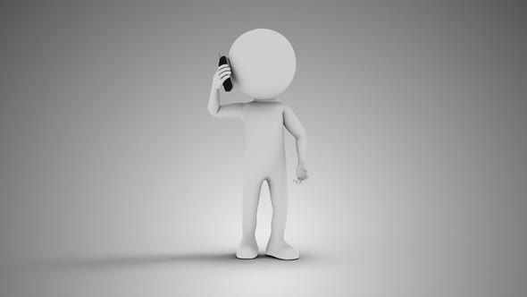 3D Man Calling 1 Loop with Alpha alt