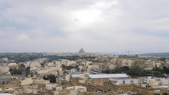 A long shot view of Our Lady of Mount Carmel Valletta Malta