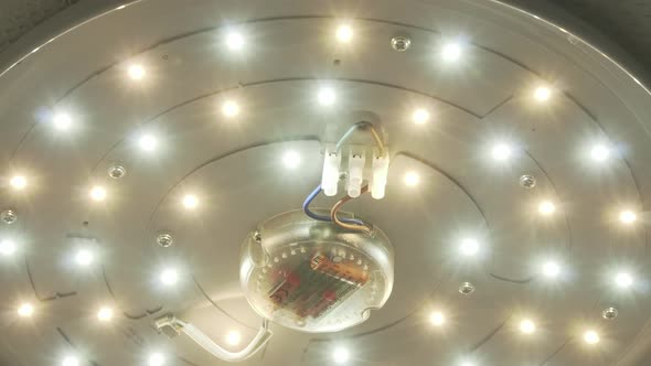 Open LED Ceiling Light with Remote Control on Ceiling