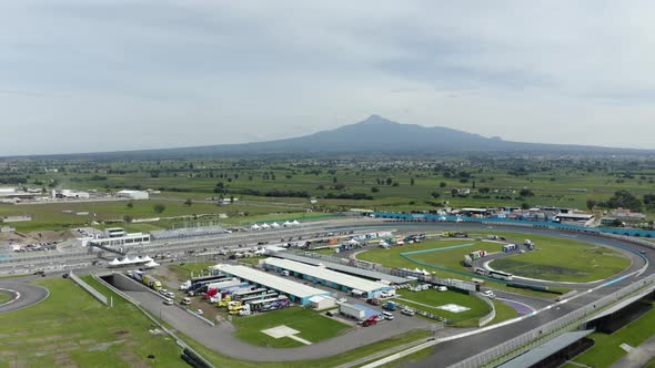 Aerial view of Autódromo Internacional Miguel E. Abed, racing track located in the town of Amozoc, P