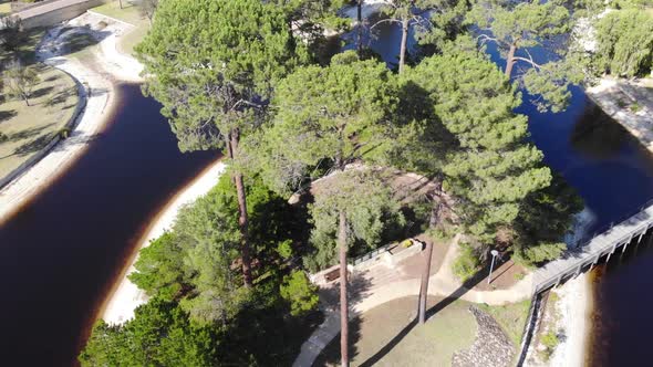 Aerial View of an Lake Island