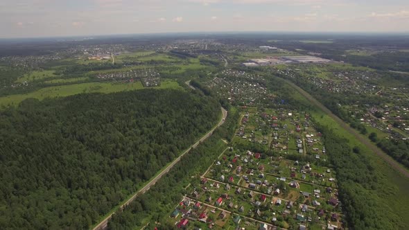 Aerial view of summer house community, Russia