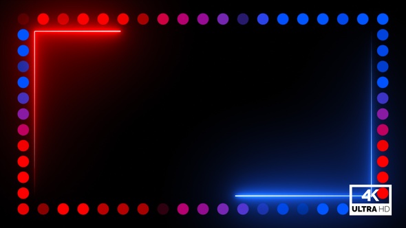 Red & Blue Neon Lights Border Abstract Glow TikTok Trend Background Loop V10