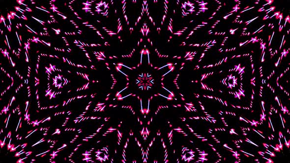 Abstract Kaleidoscope pattern with red colors. Magic mandala. 4k