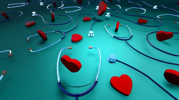 Hearts and Strethoscopes Background