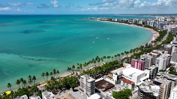 Town of Maceio Alagoas Brazil. Landmark beach at Northeast Brazil. 