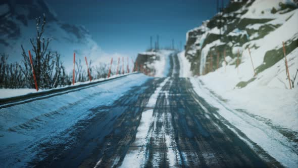 Winter Road on Lofoten Islands