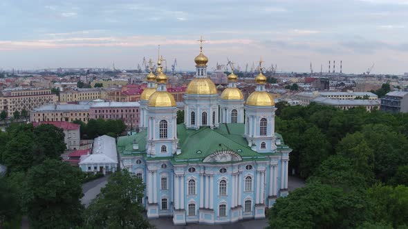 Saint Petersburg Russia Morning City Aerial 121