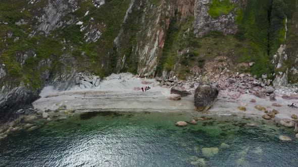 Aerial view of the hidden beach at Howth, Dublin