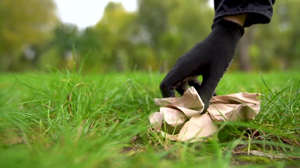 Volunteer Cleaning Up Environment. Recycle Concept