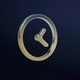 Golden Icon. Clock Rotate Around it Axis on a Dark Blue Studio Background. Seamless Loop. - VideoHive Item for Sale