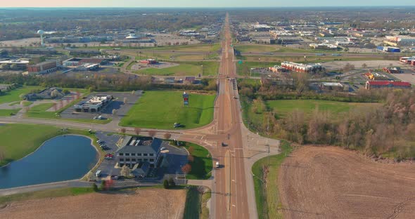 Aerial View of Residential Quarters at Beautiful Town Urban Landscape the Caseyville Illinois on USA