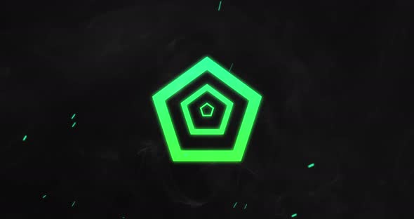 Neon hexagon shapes moving against black background alt