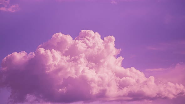 Pink Magenta Fluffy Clouds Cloud Sky Moving In Cloudy Sky