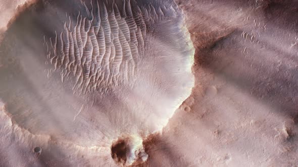 Impact Crater on the Surface of Mars.