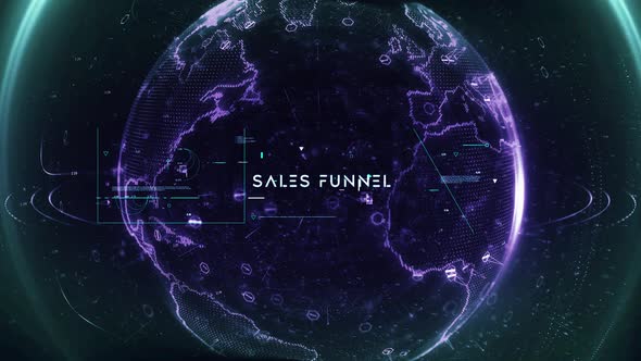 Digital Data Particle Earth Sales Funnel