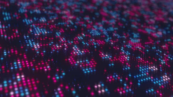 Futuristic Digital Neon Glowing Grid Background