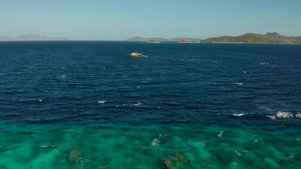 Philippine Motor Boat on the Water Surface