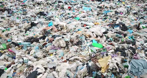 Aerial Top View of a Large Pile of Garbage a Pile of Garbage in a Landfill or Landfill