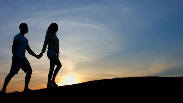 Silhouette of a Young Couple