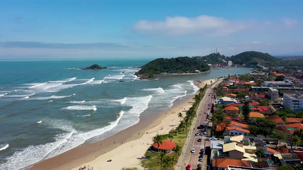 Coastal city of Itanhaem south beach of Sao Paulo state.