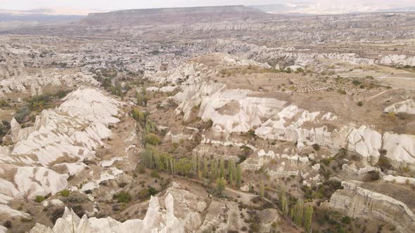 Cappadocia Landscape Aerial View. Turkey. Goreme National Park