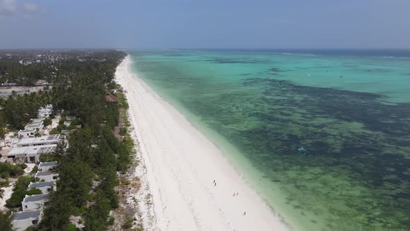 Aerial View of the Ocean Near the Coast of Zanzibar Tanzania