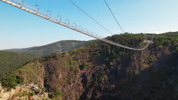 Suspension Bridge through Mountain River. 516 Arouca, Portugal