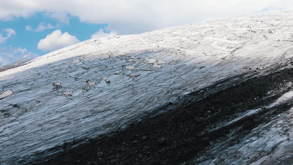 Hillside Covered with Steady Thick Snow on Mountain Slope